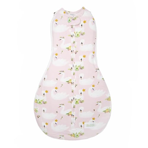 Image of Woombie Grow with Me Baby Swaddle, Convertible Swaddle Fits 0-9 Months, Expands to Wearable Blanket for up to 18 Months, Princess Swan