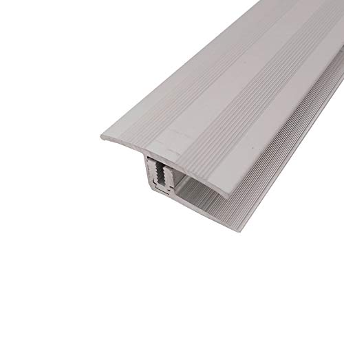 Ufitec - Sistema de perfiles para suelos laminados - para alturas de revestimiento de 7 a 15 mm - Varios colores disponibles (transición flexible de 270 cm de largo | 35 mm de ancho, plateado)