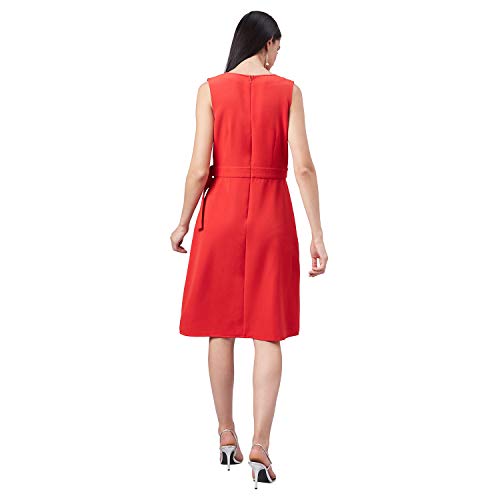 Image of Carlton London Women's Polyester A-Line Midi Casual Dress