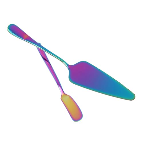 SOLUSTRE 2pcs Cake Spatula Pizza Fall Wedding Decor Cake Holder Cakes Covers Gold Serving Utensils Kitchen Tools Cake Leveler Color Changing Spoons for Ice Cream Stainless Steel