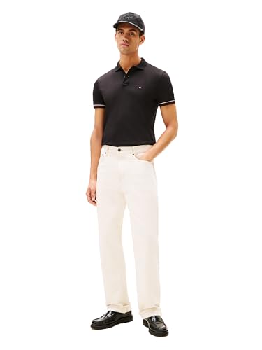 Image of Tommy Hilfiger Men's Short Sleeve Casual Polo Shirts in Slim Fit with Liquid Cotton and Cuff Designs