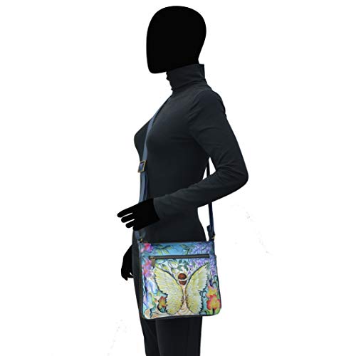 Image of Anuschka Women's Leather Crossbody Bag - Hand-Painted Genuine Leather Handbag with Adjustable Strap for Everyday Use - 550
