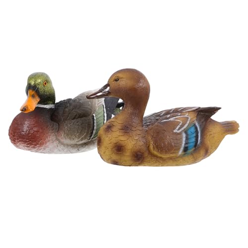 IMIKEYA Escultura De Pato De Resina Realista Flotante para Estanque De Jardín Exterior 2 Piezas Decoración Artificial De Real para Patio y Piscina