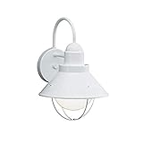 Seaside 12' 1 Light Outdoor Wall Light with Glass Globe White
