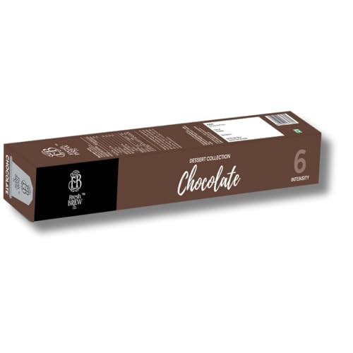 Image of Fresh Brew Co. Chocolate Coffee | Intensity 6 | Dark Roast | Nespresso Compatible Capsules | Decadent Coffee & Chocolate Blend | 100% Arabica | 10 Aluminium Capsules Per Pack (Pack of 3)