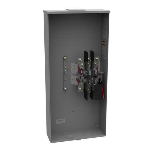 MILBANK U4911-X-BL 3 Phase, 400AMP, 7 Terminal RINGLESS Large Closing Plate Lever Bypass, 9-16 in Barrel Lock with Bracket Provision, Lever Bypass, Meter Base