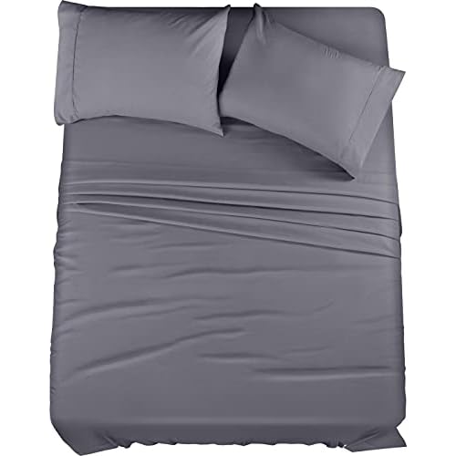Utopia Bedding Queen Bed Sheets Set – 4 Piece Bedding – Brushed Microfiber – Shrinkage and Fade Resistant – Easy Care (Queen, Grey)