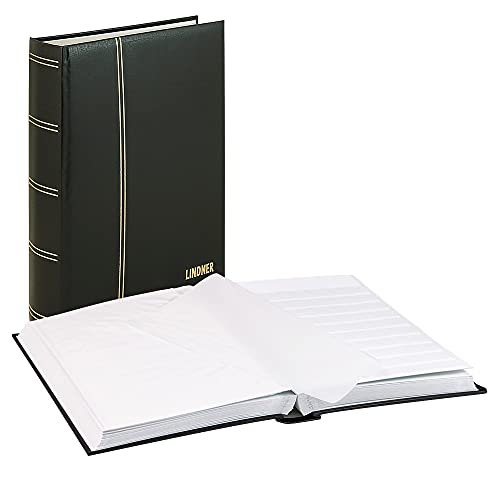 Classeur pour timbres LINDNER album de rangement philatélie 64 pages blanches grand format noir