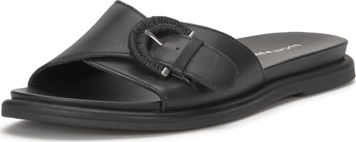 Lucky Brand Womens Suszie Buckle Flat Sandals Black 7.5 Medium