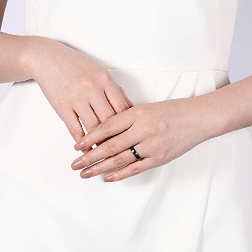 Ceramic Rings For Men & Women - 2mm To 8mm Black/White Comfort Fit Wedding Bands, Size 5-12, Hypoallergenic
