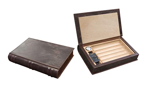 Prestige import group - the novelist leather book travel cigar humidor...