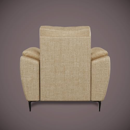 Image of Centuary Sleepables Modena Premium Sofa|Classy Quilted Suede Fabric Upholstery|Fiber-Filled Back Cushion|Wide Plush Fibrefilled Armrests|Ergonomic Lumbar Support |Warm Beige|3 Years Warranty