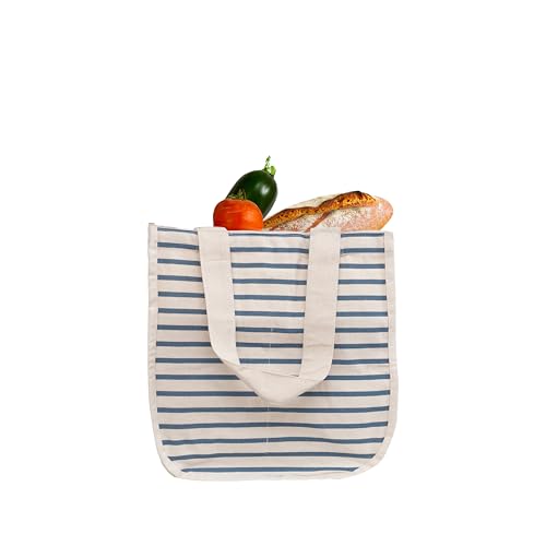 Image of Best Canvas Grocery Shopping Bags - Cloth Grocery Tote Bags - Reusable Cotton Grocery Tote Bags with Bottle Sleeves