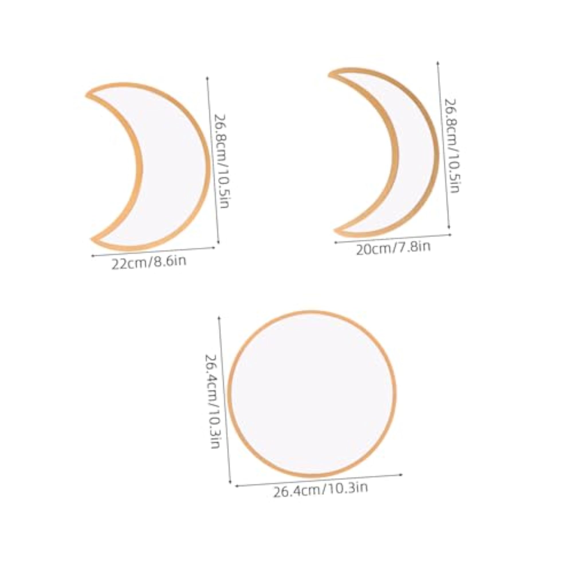 5pcs Phase Mirror with Wooden Frame