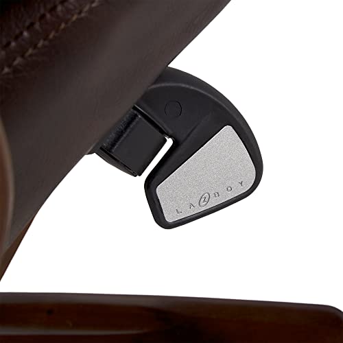 La-Z-Boy Edmonton Big And Tall Executive Office Chair With Comfort Core Cushions, Solid Wood Arms And Base, Waterfall Seat Edge, Bonded Leather, Big & Tall, Brown #TOP6