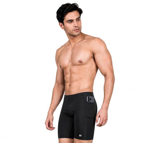 Image of NINQ Mens 2 Pack Polyester Yoga Short Men Summer Running Gym Sports Shorts with Pockets Shorts for Men (in, Alpha, 2XL, Regular, BLACK2)