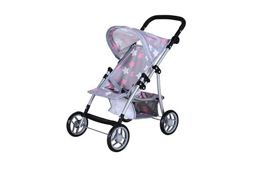 Knorrtoys 16844 - Puppenbuggy Liba - Star Grey pink