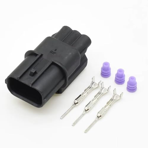 Conector de Bobina de Encendido Compatible con Accord, Civic y CR-V 6189-0887 HX 040, Adaptador de Enchufe Impermeable de 3 Pines, Conector de Bobina de Encendido, Cable de 15 cm A (Juego Macho).