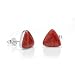 925 Sterling Silver Tiny Natural Red Sea Bamboo Coral Triangle 9 mm Post Stud Earrings