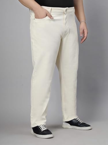 Image of Style Quotient Men Plus Size Black Tapered Fit Mid Rise Stretchable Jeans