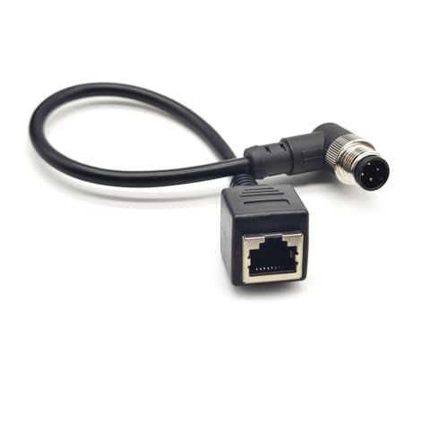 Conector M12 4 Pines Macho a RJ45 Negro 0.5 m miniatura 1