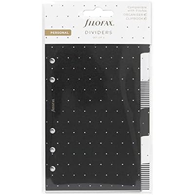 ملحق منظم Filofax ، الحجم الشخصي ، مجموعة ضوء القمر ، مقسمات المنظم مع علامات التبويب ، مجموعة من ستة ( B132820 )