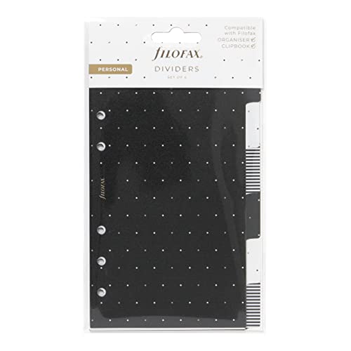 Intercalaires Filofax Personal Moonlight B132820 rigides à 6 onglets - 2
