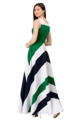 Eshakti Women's Chevron Stripe Colorblock Maxi Dress 2X-20W Multicolour #TOP1