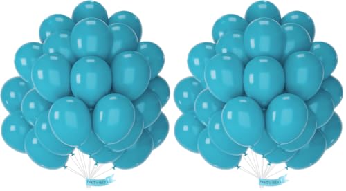 Image of PartyWoo Dark Teal Balloons 50pcs Turquoise Aqua Blue Teal Color 12 Inch (Pack of 2)