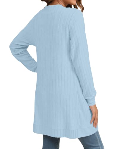 Image of YSYOKOW Cardigan Sweaters for Women Long Sleeve Open Front with Pockets | Long Cardigans for Women Lightweight Soft Casual Dressy Loose Fit Cardigan Sweater with Pockets for Work and Office