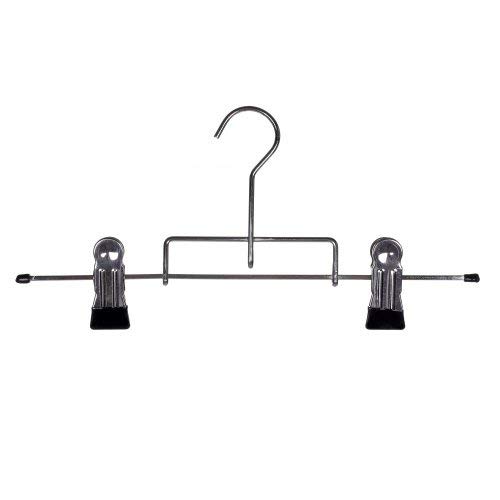The Scotland Kilt Company Chrome Plated Metal Kilt Hanger with Sprung Clips and Shirt Hanger Hook - Strong, Sturdy, Rust Resistant Durable Kilt Holder