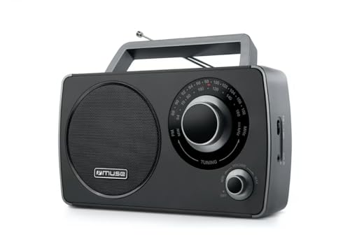 Radio portable MUSE M 075 R noire pour le jardin la cuisine et le camping