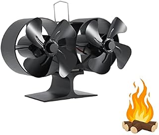 ITEHTEN 8 Blades Double Motors Fireplace Fan, Wood Stove Fan Silent Cycle Heating Thermal Conductivity Fan for Log Burner, Fireplace, Circulating Warm Air Saving Fuel Efficiently,Non Electric
