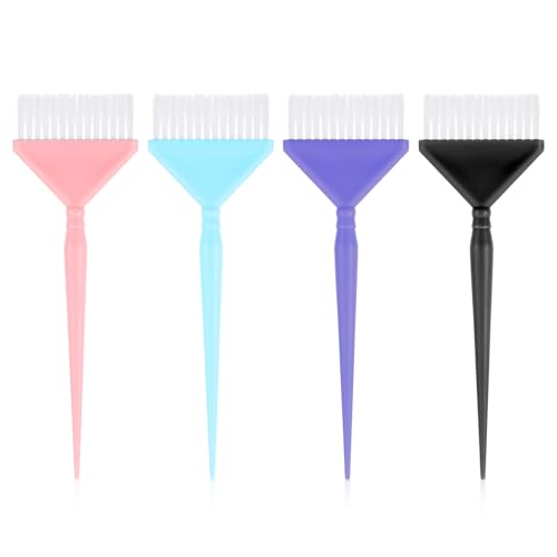 Yuanchu Juego de 4 pinceles para teñir el pelo, cepillo de peluquería, juego de tintes para el cabello, juego de colorear el pelo, accesorios para colorear el cabello, pincel para colorear el cabello,