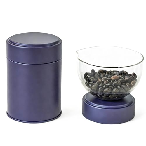 Image of 3-Pack Tea Tin Canister with Airtight Double Lids, 14 Fl Oz Tin Can Box and Round Kitchen Canisters for Loose Tea, Coffee, Candy, Herbs and Matcha Powder (Purple, 2.95 * 4.25'')