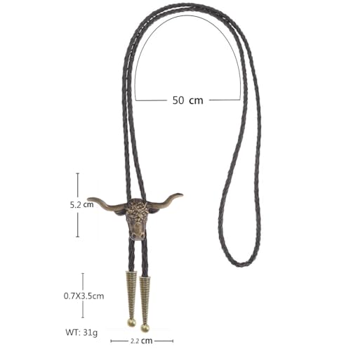 Image of HUABOLA CALYN Native American Bolo tie Rodeo Cowboy Leather Necktie Western Bolo ties for Men Women Necktie for Concert Fans