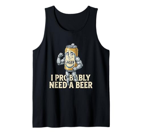 Funny Can Character I Probably Need A Beer Tank Top