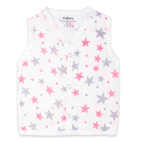 Image of Kidbea Newborn Baby Jhabla Unisex - Organic Cotton Muslin Shirt | Soft & Breathable Summer Wear for Boys & Girls | Cute Prints Infant Clothing