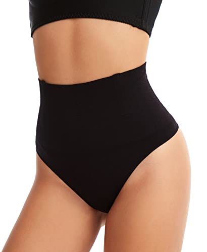 Maeau - Fajas Bragas Mujer Cintura Alta Tanga Body Shaper Briefs Firm Control Bragas Panties Tummy Control Bragas Slimming Briefs Butt Underwear Plus Size (S-3XL), Negro, M Cover