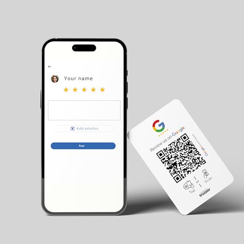 Carte de visite NFC sans contact et QR code de révision pour avis