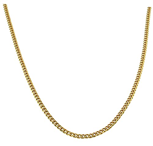 Chaîne gourmette plaquée or 3 mm 50 cm collier unisexe pour pendentif moderne