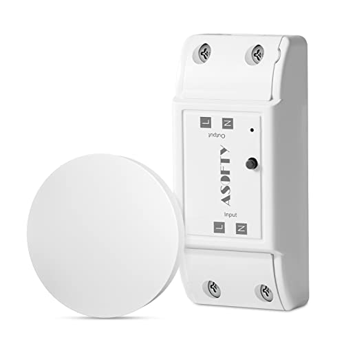 ASOFTY - Juego de interruptor inalámbrico con mando a distancia, 30 m, resistente al agua para interior y exterior, 110 – 240 V, interruptor de pared inalámbrico portátil, sin cableado