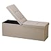 Produktbild Zedelmaier Sitzbank mit Stauraum Sitzhocker Faltbar Sitztruhe belastbar bis 300 kg, Deckel Abnehmbar, 114x38x38 cm Beige
