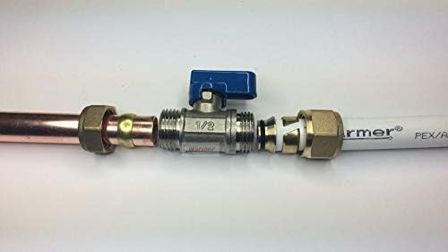Adapter Reducer 15mm/16mm PEX-AL-PEX Ball Valve Brass Compression Fittings Blue Wärmer System PSW Trade SUPPLIERS LTD