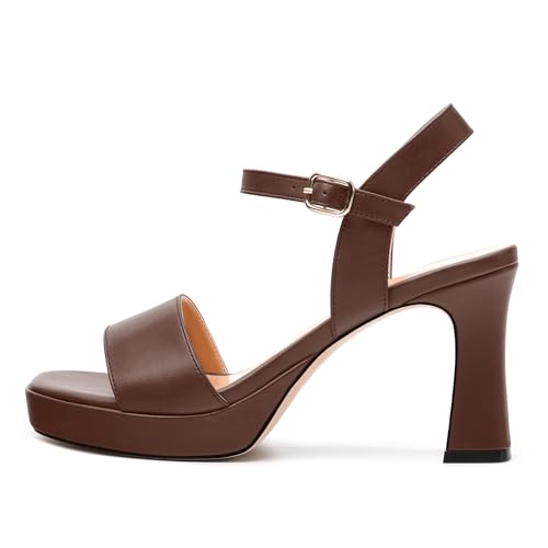 Womens Block High Heel Platform Sandals, Open Toe Ankle Strap Comfort Sandals, Womens Dressy Sandals2