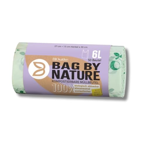 Bolsas compostables para residuos orgánicos 6L con y sin asa - 200 bolsas - Fabricadas en Alemania, 100% compostables y...