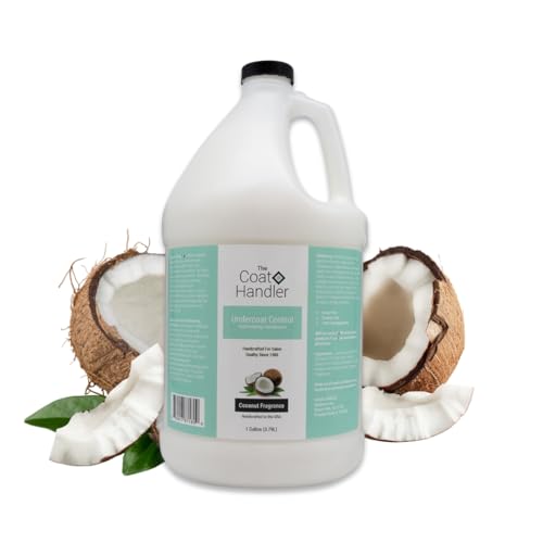 The Coat Handler Undercoat Control Deshedding Dog Conditioner Coconut Milk Fragrance 1 Gallon - Combats and Reduces Shedding Undercoat Removal Fights Excessive Hair Shed Omega 3 and 6 Rich
