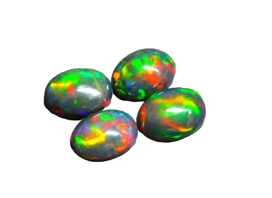 Cabochon opale éthiopienne noire AAA 9x6mm pour haute joaillerie