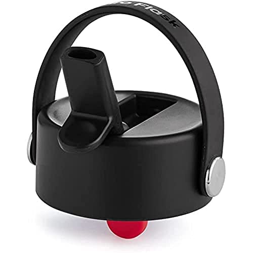 Hydro Flask, tapón de pajita flexible e impermeable para botella de agua de acero inoxidable con amplia apertura, tapa aislante en forma de panal para hidratación en frío, negro WFS001