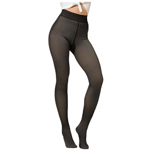 Genérico Medias Térmicas Mujer Invierno,Leggings Cintura Alta para Invierno sin Puntera,Cómodas Mallas con Diseño Elástico Pantimedias Falso Translúcido Mallas Negras para Invierno